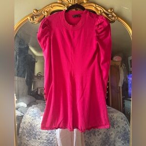 Chic Fuchsia Long Sleeve  knit sweater Dress